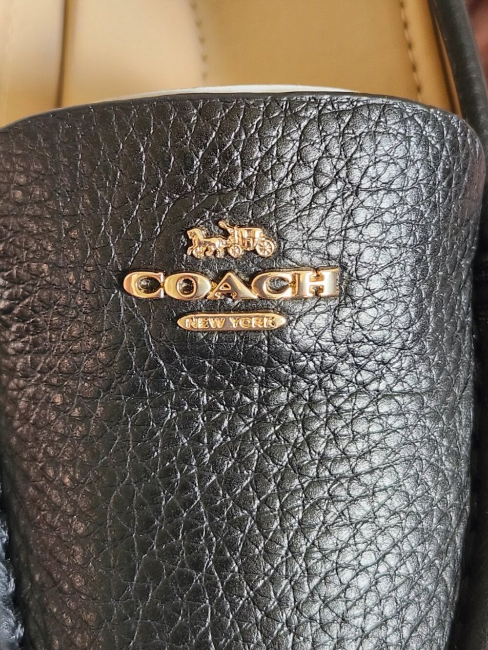 Coach Black Marley Leather Flat Size 7 B Style CC704 G4835 Women’s New WOT box - Picture 3 of 8